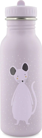 Trixie Mrs. Mouse Παιδικό Παγούρι Ανοξείδωτο με Καλαμάκι Non Spill Μωβ 500ml