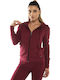 Bodymove Women's Hooded Cardigan Burgundy