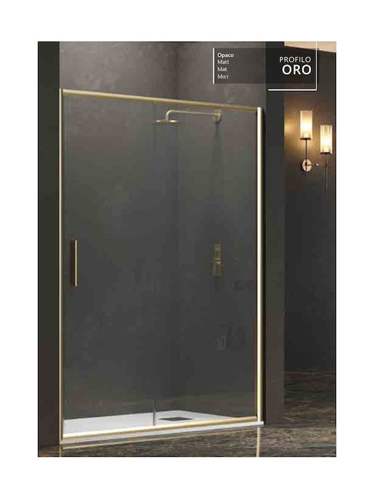 Karag Efe 400 Shower Screen for Shower with Sliding Door 140x190cm Clear Glass Oro