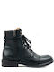 Replay Men's Leather Military Boots Black