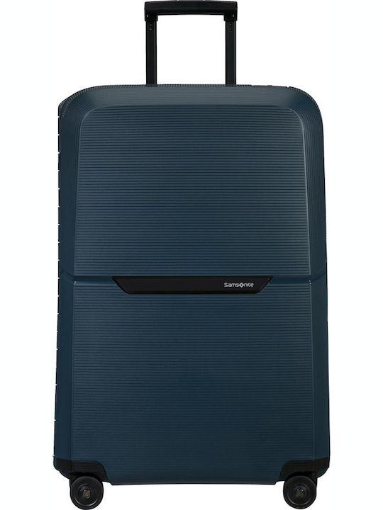 Samsonite MAGNUM Large Hard Navy Blue Suitcase With 4 Wheels Height 75cm