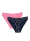 Minerva Miss Rio Women's Slip 2Pack Navy Blue/Pink