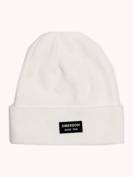 Beanie Ανδρικός Σκούφος Πλεκτός σε Λευκό χρώμα
