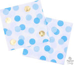 Party Napkins Food Napkins 33cm Cyan & Gold Dots 16 Pieces. Blue 33x33cm. 16pcs