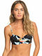 Roxy Strapless Bikini with Detachable Straps Black Floral