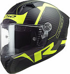 LS2 FF805 Matt H V Yellow Motorradhelm Volles G...