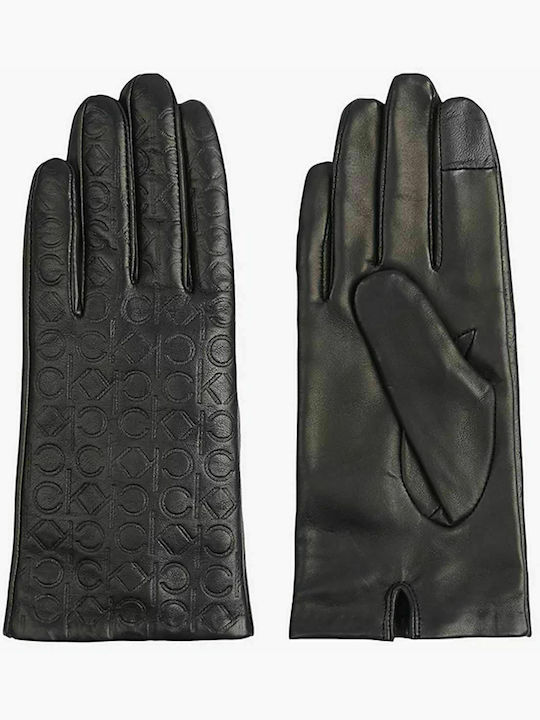 Calvin Klein Μαύρα Γυναικεία Δερμάτινα Γάντια