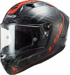 LS2 FF805 Sputnik Metal Red Motorradhelm Volles...