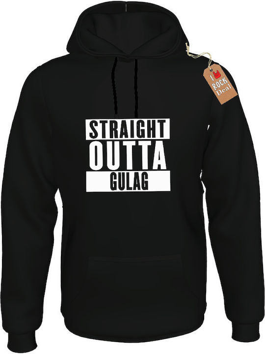 Rock Deal Straight outta Gulag Call of duty Warzone Sweatshirt cu glugă cu glugă negru