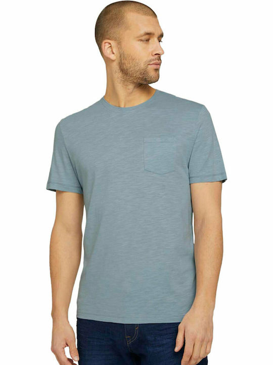 Tom Tailor Herren T-Shirt Kurzarm Yonder Blue
