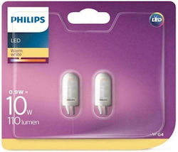 Philips Becuri LED 0.9W pentru Dulie G4 Alb cald 2buc