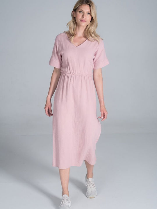 Figl M836 Summer Midi Dress Pink 157469