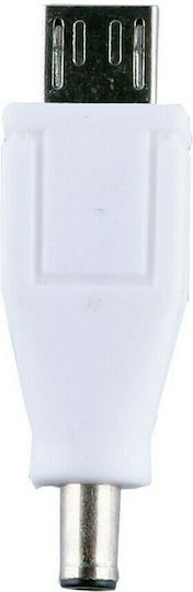 Volte-Tel Μετατροπέας DC male σε mini USB male Λευκό 1τμχ 8179334