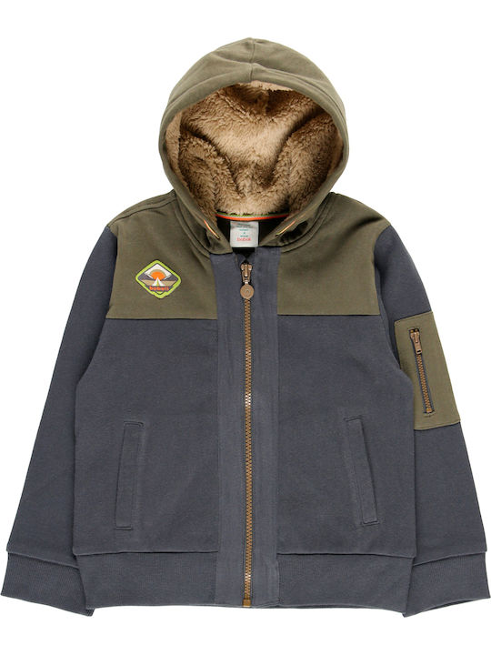 Παιδική Ζακέτα Φούτερ Fleece με Κουκούλα Γκρι