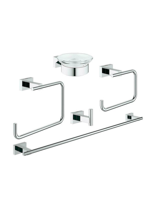 Grohe Wall Mounted Metal Bathroom Accessory Set Silver 5pcs