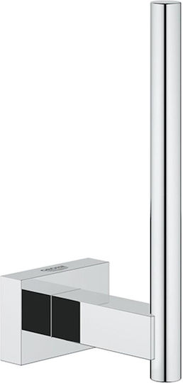 Grohe New Cube Επιτοίχια Χαρτοθήκη Inox Ασημί