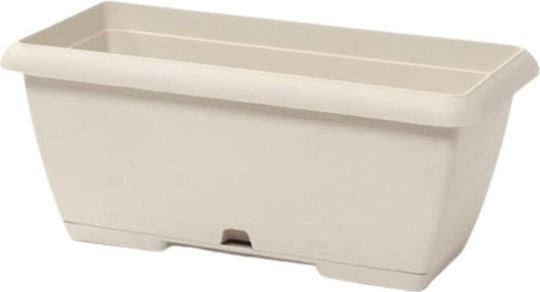 Plastecnic Terrae Кутия за саксии Пластмаса Бял 60x16.7см.