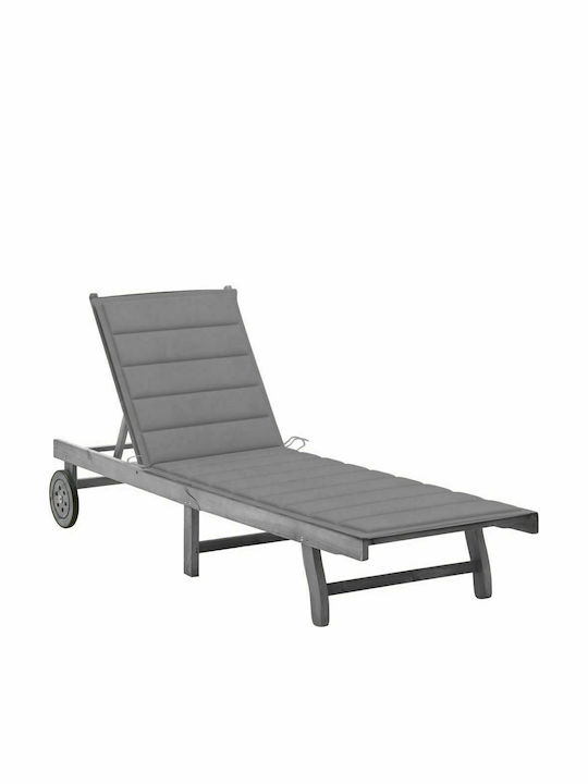 Liegestuhl Hölzernes mit Kissen & Rädern Grey -...