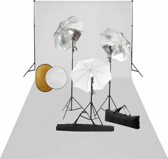 vidaXL Kit Φωτισμού 3 Φωτιστικών 24W 5500K με Τρίποδο