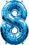 Μπαλόνι Foil Αριθμός Σχήμα 8 Μπλε 84εκ.
