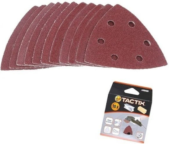 Tactix Φύλλο Λείανσης Δέλτα K120 με Τρύπες 93x93mm Σετ 10τμχ