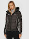 Ellesse Nouelle Women's Short Puffer Jacket for Winter with Hood Black