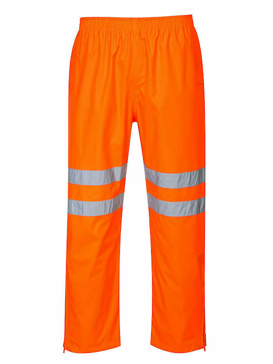 Portwest Reflective and Waterproof Work Trousers Orange