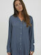 Fransa Women's Monochrome Long Sleeve Shirt Blue