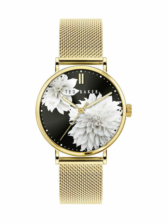 Ted Baker Phylipa Flowers Ρολόι Μπαταρίας με Μεταλλικό Μπρασελέ