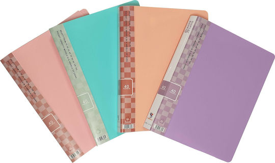 Sunfull Clipboard Flexible with 20 plastic sleeves Slides for Paper A4 Purple 283109 1pcs