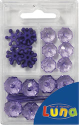 Luna Plastic Craft Bead Purple Plastic Beads 45gr