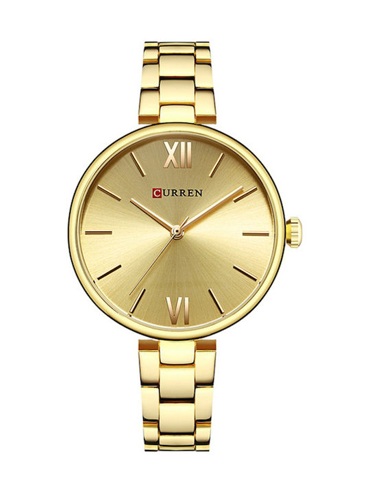 Curren Дамски Часовник 30mm Кварцов с Златна Ме...