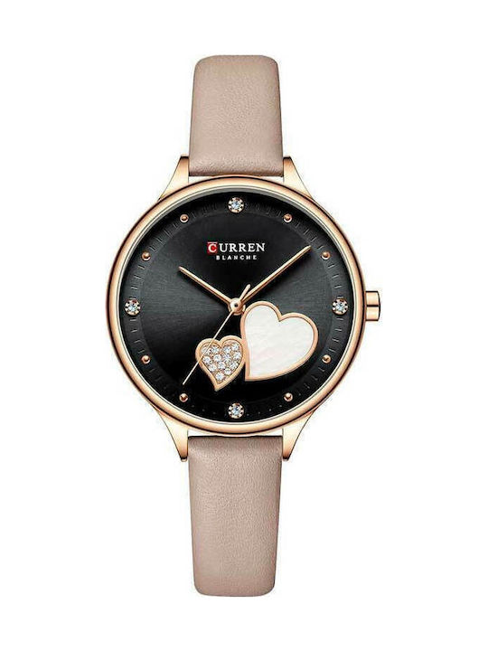 Curren Women's Watch with Beige Leather Strap