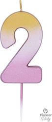 Amscan Birthday Candle Number "2" in Pink Color 015852