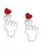 Senza Kids Earrings Studs Hearts from Silver