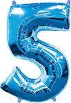 Μπαλόνι Foil Αριθμός Σχήμα 5 Μπλε 84εκ.