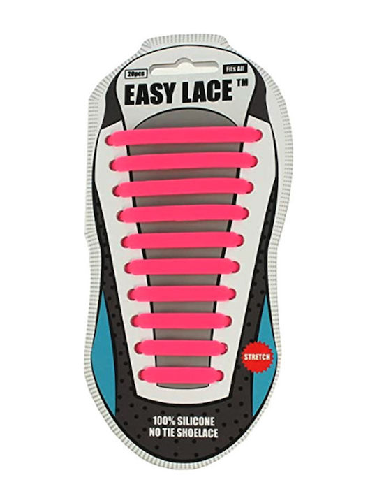 Easy Lace Șireturi de Pantofi Silicon Roz 20buc