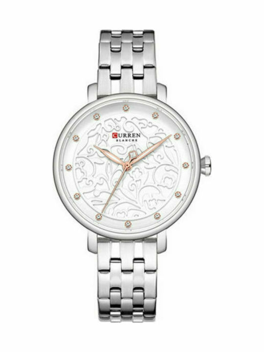 Curren Γυναικείο Ρολόι 34mm Μπαταρίας με Ασημί Μεταλλικό Μπρασελέ