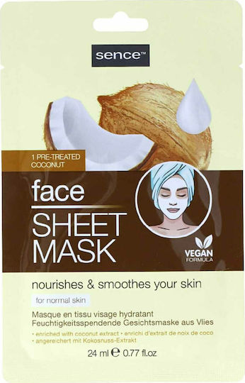 Sence Coconut Sheet Μάσκα Προσώπου για Ενυδάτωση 24ml