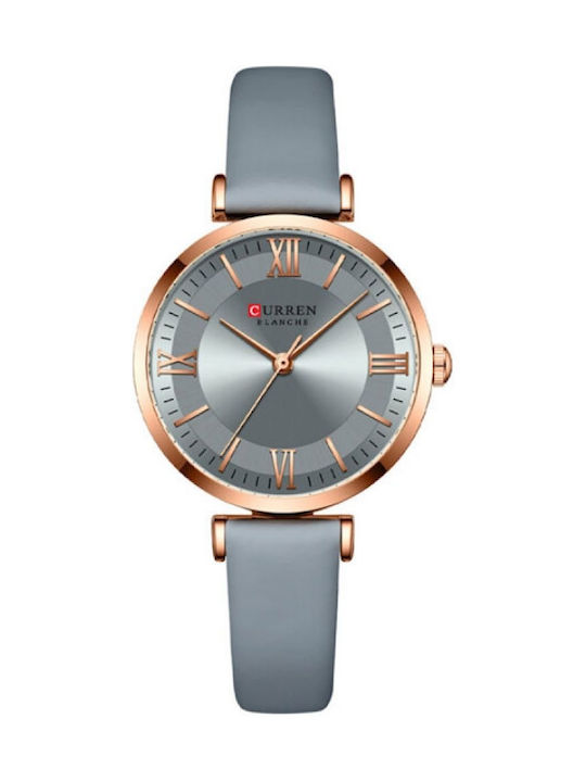 Curren Γυναικείο Ρολόι 32mm Μπαταρίας με Γκρι Δερμάτινο Λουράκι
