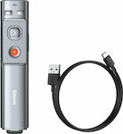 Baseus Presenter with Orange Laser and Slideshow Keys in Silver Color