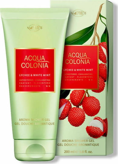 4711 Gel de Duș Lychee și Mentă Albă cu Aromă de Mentă 200ml