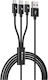 Devia Gracious Series 3 in 1 Regular USB to Lightning / Type-C / micro USB Cable 3A Μαύρο 1.2m 337086