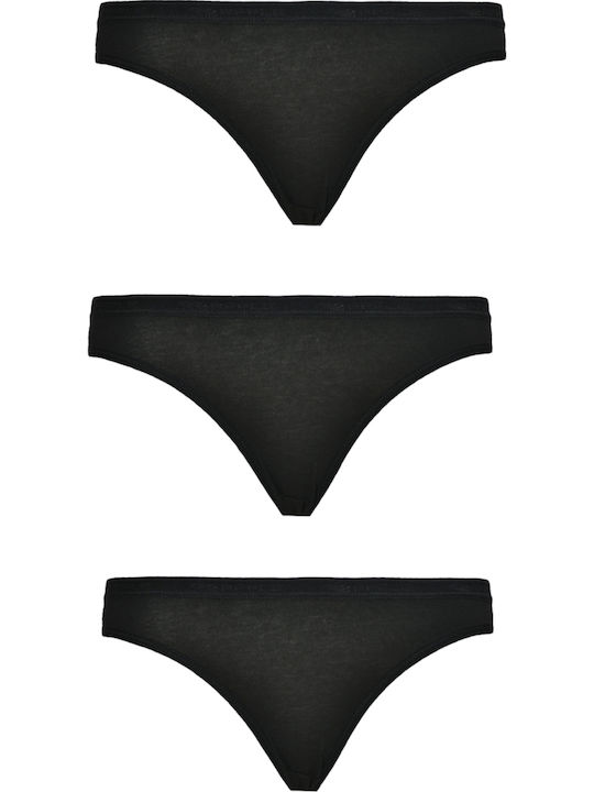Apple Boxer Βαμβακερά Women's Slip 3Pack Black