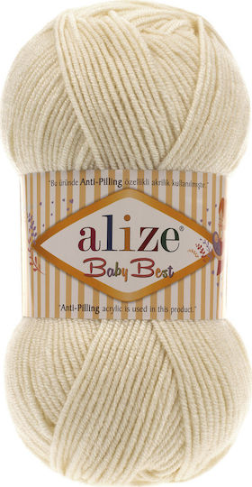 Alize Synthetic Knitting Yarn Baby Best 01 Μπεζ 240m 100gr