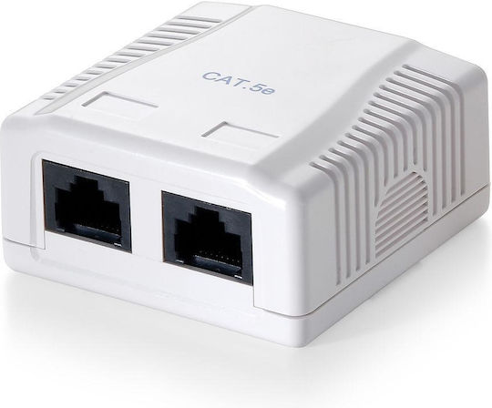Equip Double External Network Socket RJ45 Type Cat6 In White Colour 235212