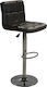 Stools Bar with Backrest Upholstered with Faux Leather Diana Black 1pcs 44x40x90cm