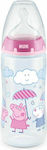 Nuk Plastic Bottle First Choice Plus Temperature Control Peppa Pig Anti-Colic with Silicone Nipple for 6-18 months Pink 300ml 1pcs 10.741.069