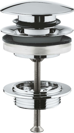 Grohe Pop Up Brass Valve Sink with Overflow and Output 64mm Silver