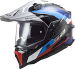 LS2 MX701 On-Off Helmet with Pinlock and Sun Visor ECE 22.05 GLOSS BLACK/BLUE KR4752